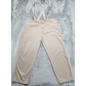 Vintage Wrangler Khakis Mens 42 X 32 Tan High Rise Tapered Removable Suspenders